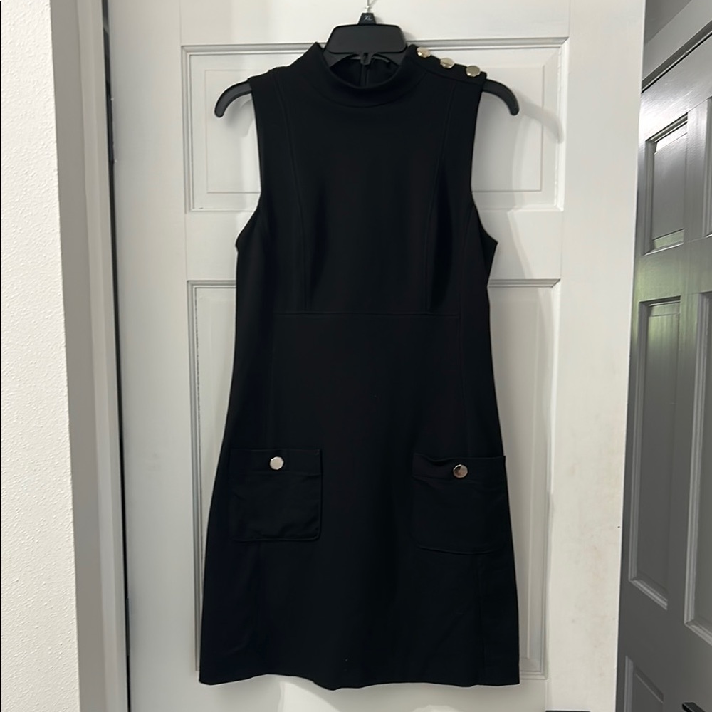 White House Black Market Black Sleeveless Sheath Dress